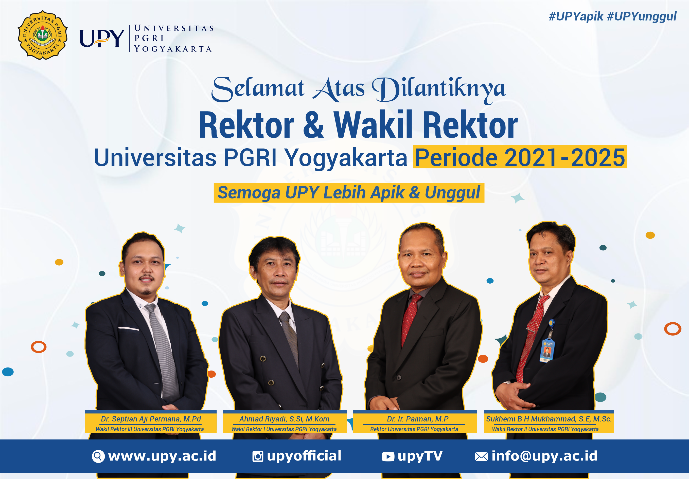 Rektor Dan Wakil Rektor Universitas PGRI Yogyakarta Periode 2021-2025