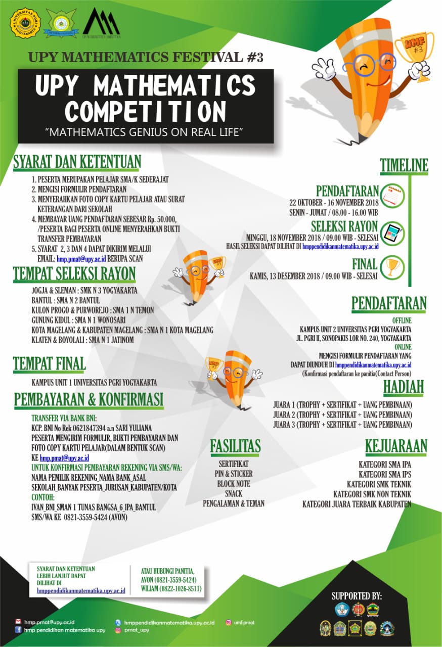 UPY MATHEMATICS COMPETITION (UMC) 2018